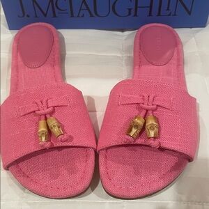 J. McLaughlin Pink Slides with Gold Details